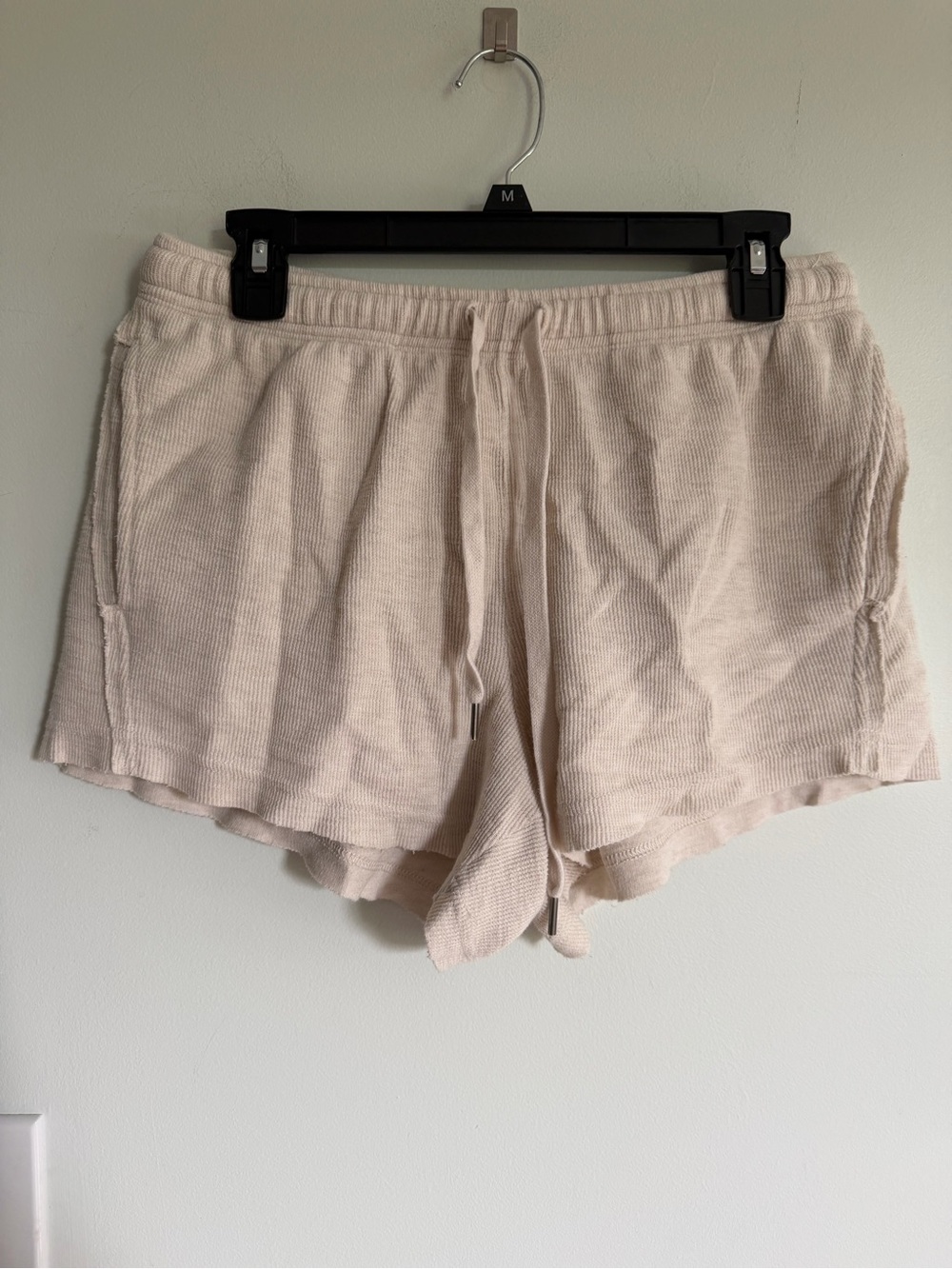 Aerie Cozy Ribbed Drawstring Women's Shorts - Neutral Beige Lounge